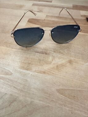 Quay Australia Gold Frame Sunglasses with Dark Gradient Lenses